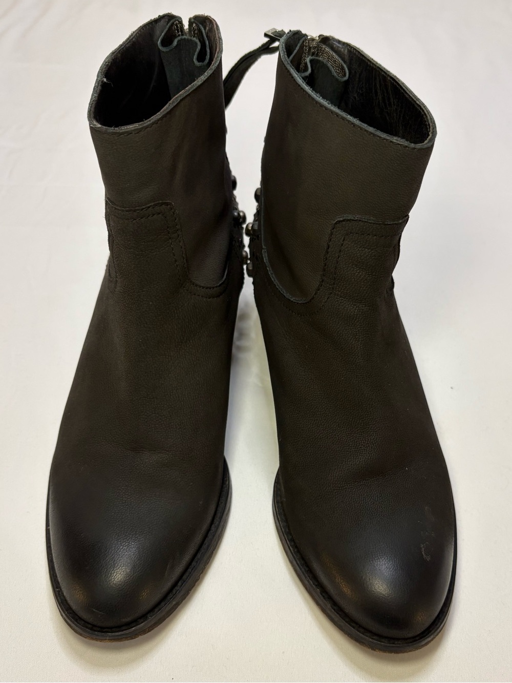 Zadig & Voltaire Teddy Black Leather Skull Studded Ankle Boots Women’s 39 - Picture 3 of 13